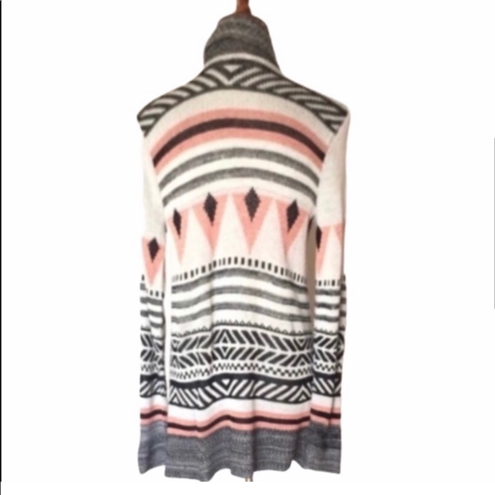 Trillium Cardigan Boho Long Sleeves Gray Peach Pink S - Picture 3 of 7